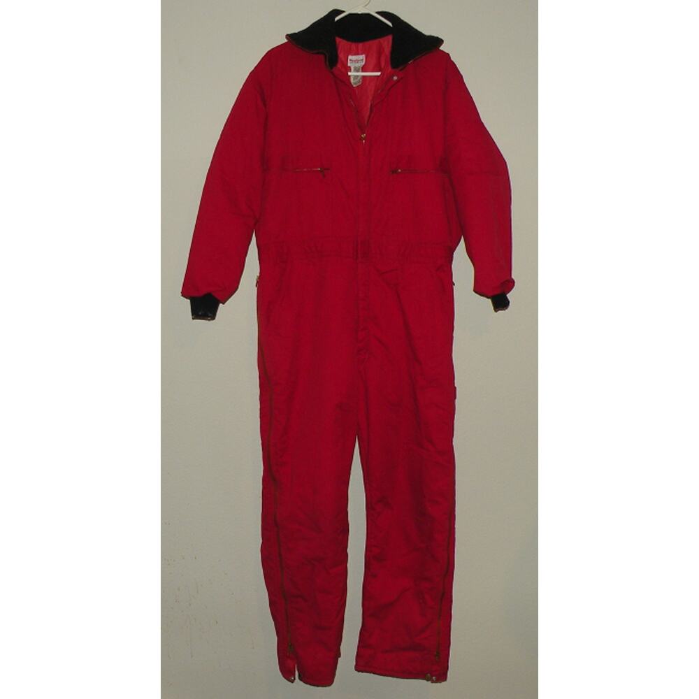 Vtg WearGuard Men’s Large Regular Insulated Coveralls Red Cotton Blend Made USA